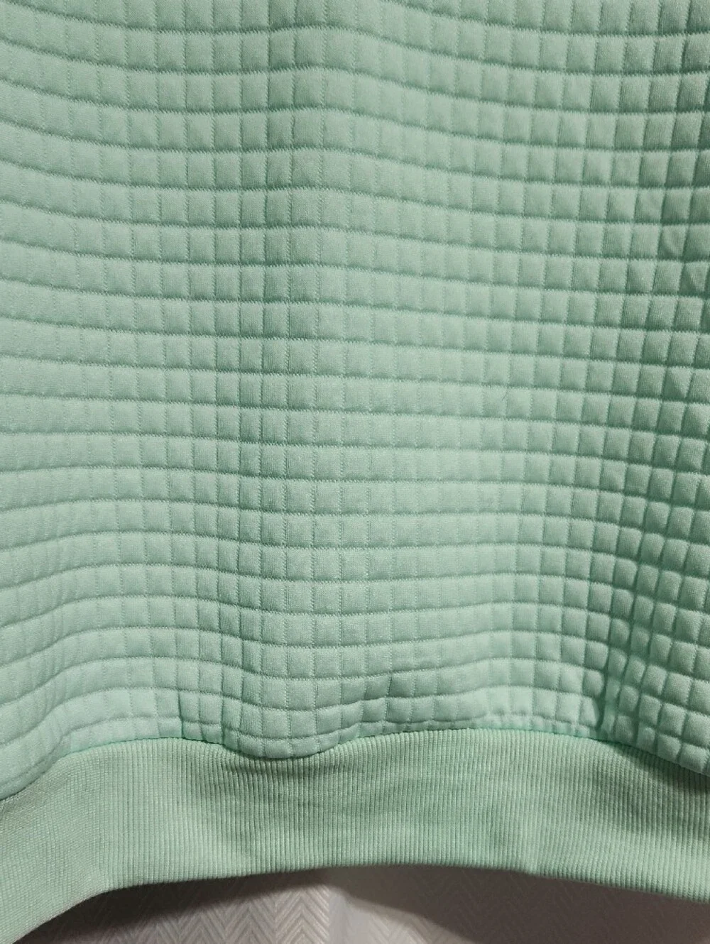 2XL Mint Green Women's Quilted Crewneck Sweatshirt